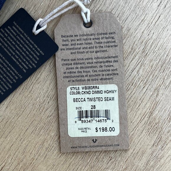 TRUE RELIGION BECCA TWISTED SEAM BOOTCUT Women’s Mid Rise Jeans sz 28 NWT - Picture 11 of 16